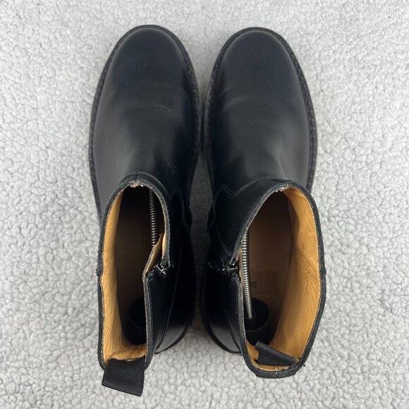 A.P.C. Boots Mens 8 / EU 41 Shoes Black Leather Crepe Sole Chelsea Ankle Zip APC - Picture 6 of 13